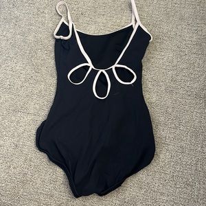 Capezio leotard - black with pink trim